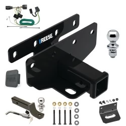 Ultimate Tow Package For 07-18 Jeep Wrangler JK All Models Trailer Hitch w/ Wiring 2" Drop Mount Dual 2" and 1-7/8" Ball Lock Bracket Cover 2" Receiver Reese