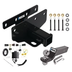Tow Package For 18-27 Jeep Wrangler JL All Models Trailer Hitch w/ Wiring 2" Drop Mount 2" Ball 2" Receiver Reese
