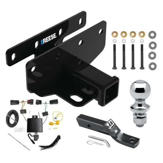 Reese Trailer Tow Hitch For 18-27 Jeep Wrangler JL All Models 2" Receiver Complete Package w/ Wiring and 1-7/8" Ball