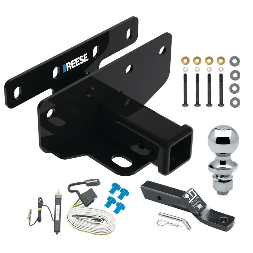 Reese Trailer Tow Hitch For 07-18 Jeep Wrangler JK 18-25 JL 3 2" Receiver Complete Package w/ Wiring and 1-7/8" Ball