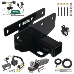 Trailer Hitch Tow Package w/ 7-Way RV Wiring For 07-18 Jeep Wrangler JK All Models w/ 2" Drop Mount 2" Ball Class 3 2" Receiver Reese