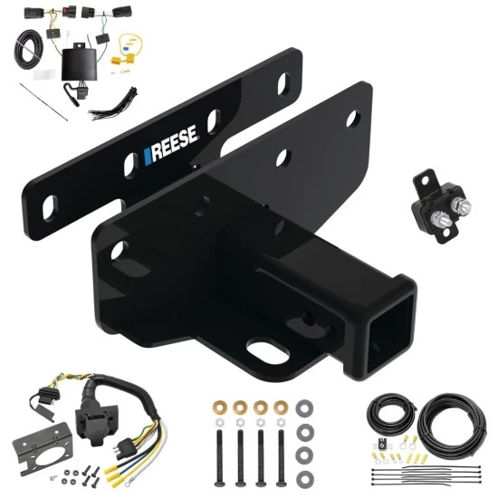 Custom Fit Trailer Hitch Wiring Harness (Plug & Play) Trailer Connector Adapter Brake Control Wiring Kit Circuit Breaker Installation Hardware Installation Instructions 84382 85343 20506 7012a 118786 Reese Trailer Hitch 7-Way RV Wiring 18-23 Jeep Wran Trailer Hitch w/ 7-Way RV Wiring For 18-24 Jeep Wrangler JL (New Body Style) Class 3 2" Receiver Reese