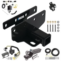 Trailer Hitch Tow Package w/ 7-Way RV Wiring For 18-27 Jeep Wrangler JL All Models w/ 2" Drop Mount 2" Ball Class 3 2" Receiver Reese