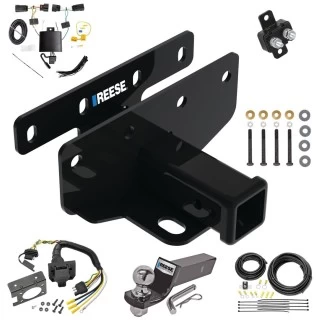 Trailer Hitch Tow Package w/ 7-Way RV Wiring For 18-27 Jeep Wrangler JL All Models w/ 2" Drop Mount 2" Ball Class 3 2" Receiver Reese