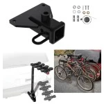 Trailer Hitch w/ 4 Bike Rack For 20-27 Jeep Gladiator Approved for Recreational & Offroad Use Carrier for Adult Woman or Child Bicycles Foldable