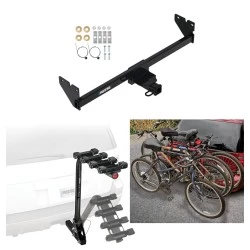 Trailer Hitch w/ 4 Bike Rack For 20-26 VW Atlas Cross Sport Approved for Recreational & Offroad Use Carrier for Adult Woman or Child Bicycles Foldable