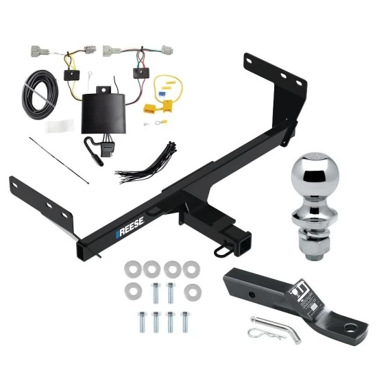 Reese Trailer Tow Hitch For 21-24 Nissan Rogue 2" Receiver Class 3 w/ Wiring Harness Kit + 1-7/8" Ball