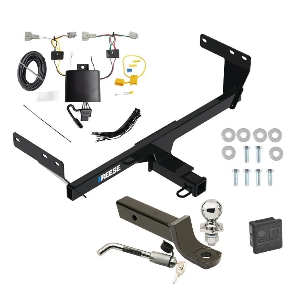 Reese Trailer Tow Hitch For 21-24 Nissan Rogue Deluxe Package Wiring 2" Ball Mount and Lock