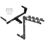 Reese Trailer Tow Hitch For 21-24 Nissan Rogue 2" Receiver Class 3 Tilt Away Adult or Child Arms Fold Down 4 Bike Carrier