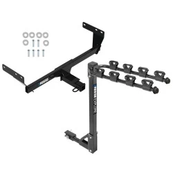 Reese Trailer Tow Hitch For 21-27 Nissan Rogue Except Sport 2" Receiver Class 3 Tilt Away Adult or Child Arms Fold Down 4 Bike Carrier