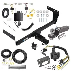 Trailer Hitch Tow Package w/ 7-Way RV Wiring For 21-27 Nissan Rogue w/ 2" Drop Mount 2" Ball Class 3 2" Receiver Reese