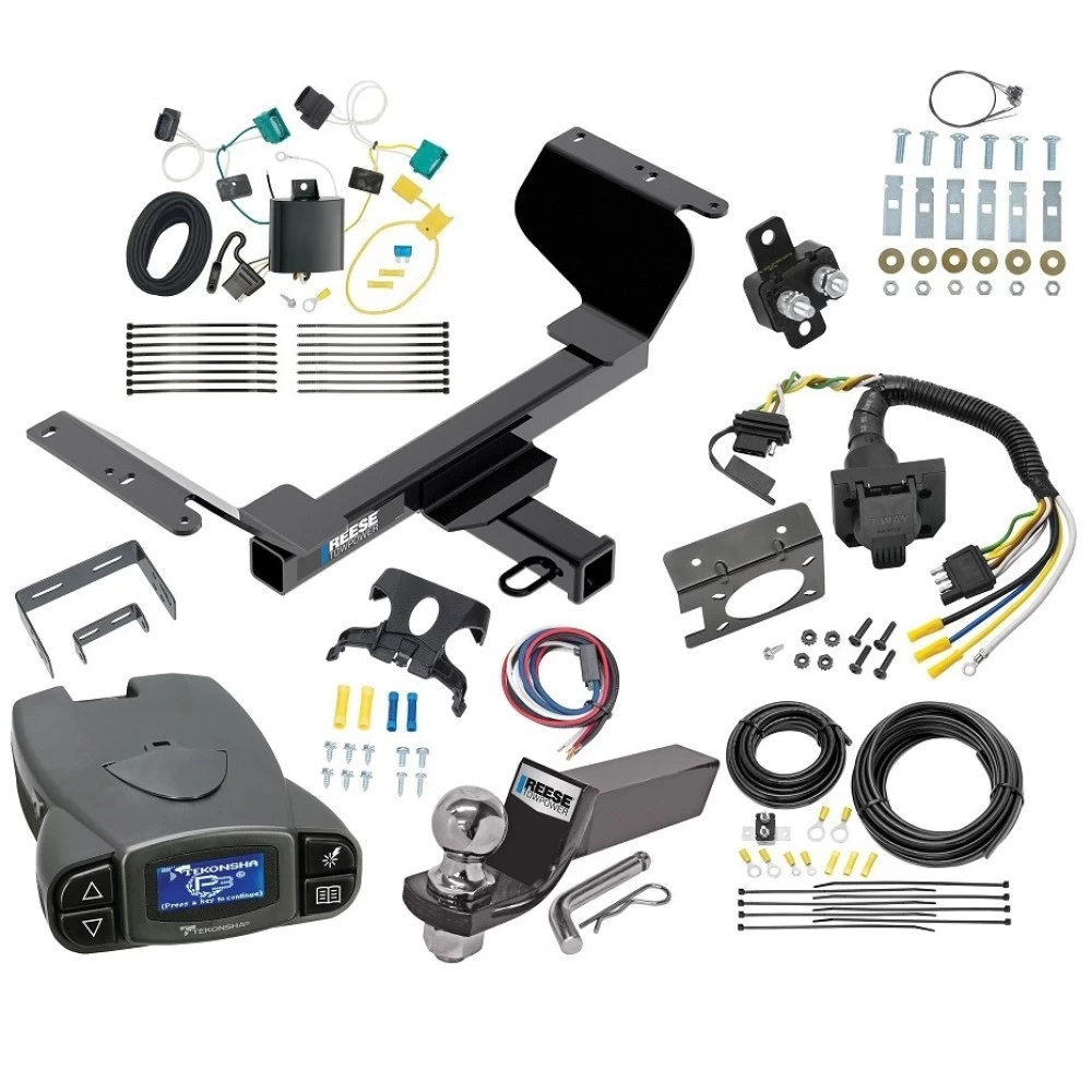 Trailer Hitch Tow Package Prodigy P3 Brake Control For 18-21 Chevrolet Equinox Except Premier or Models w/1.6L Diesel w/ 7-Way RV Wiring 2" Drop Mount 2" Ball Class 3 2" Receiver Reese Tekonsha