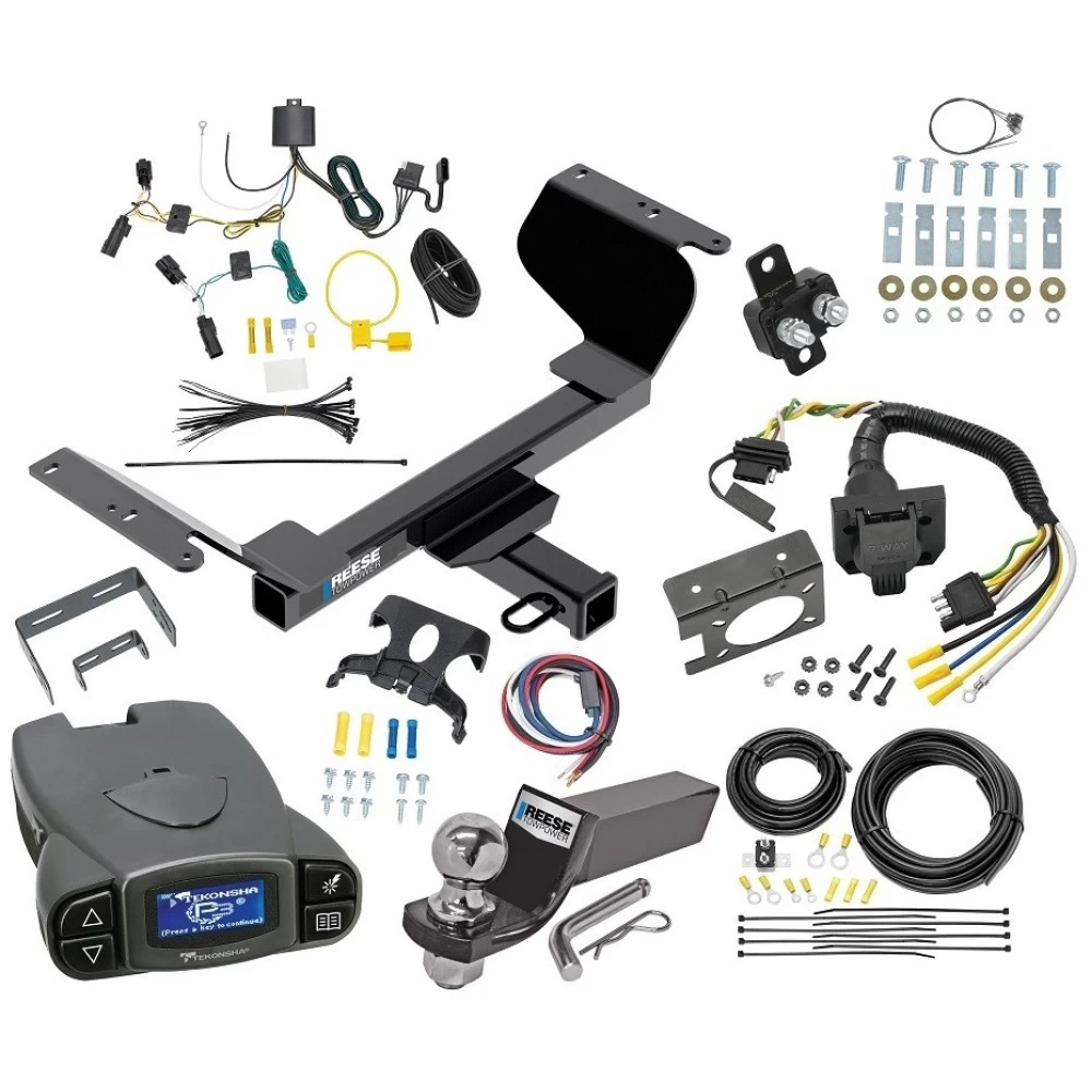 Trailer Hitch Tow Package Prodigy P3 Brake Control For 18-25 GMC Terrain Gasoline, w/o Factory Tow PKG w/ 7-Way RV Wiring 2" Drop Mount 2" Ball Class 3 2" Receiver Reese Tekonsha