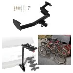 Trailer Hitch w/ 4 Bike Rack For 20-25 Hyundai Palisade KIA Telluride Approved for Recreational & Offroad Use Carrier for Adult Woman or Child Bicycles Foldable