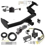 Trailer Hitch Tow Package w/ 7-Way RV Wiring For 20-22 Hyundai Palisade KIA Telluride w/ 2" Drop Mount 2" Ball Class 3 2" Receiver Reese
