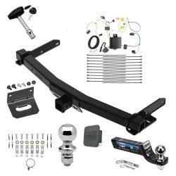 Ultimate Tow Package For 14-21 Jeep Grand Cherokee 22-22 WK Trailer Hitch w/ Wiring 2" Drop Mount Dual 2" and 1-7/8" Ball Lock Bracket Cover 2" Receiver Reese