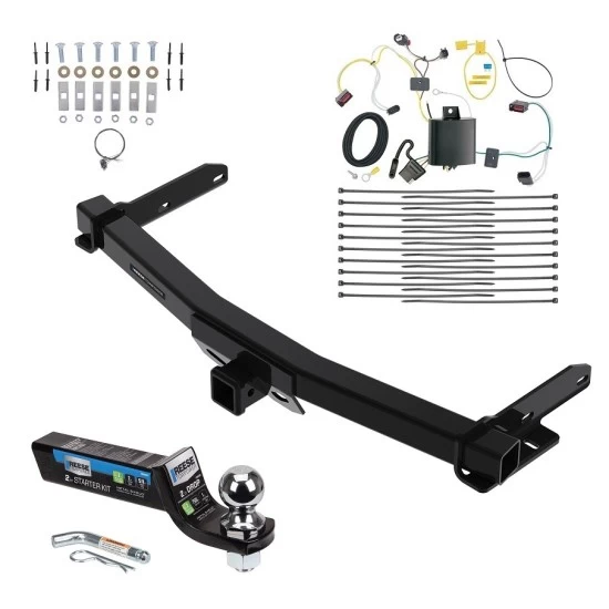 Custom Fit Trailer Hitch Wiring Harness (Plug & Play) 2" Drop Ball-Mount w/ Pin/Clip 2" Chrome Ball Installation Hardware Installation Instructions 84432 118727 7080500 Reese Tow Package 14-21 Jeep Grand Cherokee 2022 WK Old Body Style Trai Tow Package For 14-21 Jeep Grand Cherokee 2022 WK Old Body Style Trailer Hitch w/ Wiring 2" Drop Mount 2" Ball 2" Receiver Reese