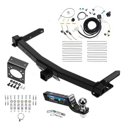 Class 4 7.5K Trailer Hitch Tow Package w/ 7-Way RV Wiring For 14-26 Dodge Durango All Models w/ 2" Drop Mount 2" Ball 2" Receiver Reese