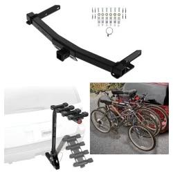 Trailer Hitch w/ 4 Bike Rack For 11-21 Jeep Grand Cherokee Except EcoDiesel 2022 WK 11-26 Dodge Durango Approved for Recreational & Offroad Use Carrier for Adult Woman or Child Bicycles Foldable
