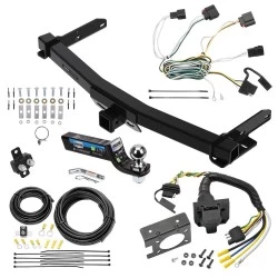 Trailer Hitch Tow Package w/ 7-Way RV Wiring For 11-13 Jeep Grand Cherokee w/ 2" Drop Mount 2" Ball Class 4 2" Receiver Reese