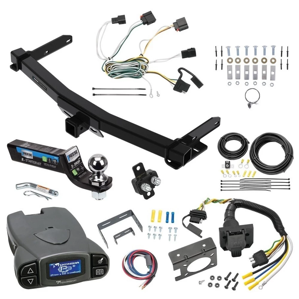 84432 85343 20506 7012a 118425 7080500 90195 Reese Trailer Hitch Tow Package Prodigy P3 Brake Control 11-13 Jeep Grand Cherokee Exc SRT-8 w/Removable OEM Fascia Panel Only 7-Way RV Wiring 2" Drop Mount 2" Ball Class 4 2" Receiver Reese Teko Trailer Hitch Tow Package Prodigy P3 Brake Control For 11-13 Jeep Grand Cherokee Exc SRT-8 w/Removable OEM Fascia Panel Only w/ 7-Way RV Wiring 2" Drop Mount 2" Ball Class 4 2" Receiver Reese Tekonsha