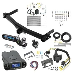 Trailer Hitch Tow Package Prodigy P3 Brake Control For 14-21 Jeep Grand Cherokee 22-22 WK w/ 7-Way RV Wiring 2" Drop Mount 2" Ball Class 4 2" Receiver Reese Tekonsha