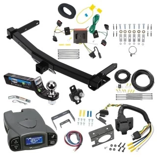 Class 4 7.5K Trailer Hitch Tow Package Prodigy P3 Brake Control For 11-13 Dodge Durango w/ 7-Way RV Wiring 2" Drop Mount 2" Ball 2" Receiver Reese Tekonsha