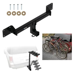 Trailer Hitch w/ 4 Bike Rack For 21-27 Ford Bronco Sport Approved for Recreational & Offroad Use Carrier for Adult Woman or Child Bicycles Foldable