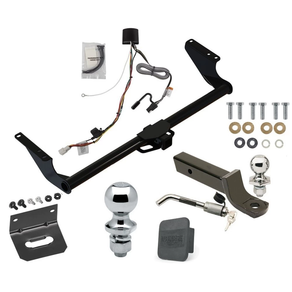 Ultimate Tow Package For 21-27 Toyota Sienna All Models Trailer Hitch w/ Wiring 2" Drop Mount Dual 2" and 1-7/8" Ball Lock Bracket Cover 2" Receiver Reese