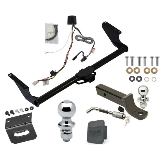 Ultimate Tow Package For 21-27 Toyota Sienna All Models Trailer Hitch w/ Wiring 2" Drop Mount Dual 2" and 1-7/8" Ball Lock Bracket Cover 2" Receiver Reese