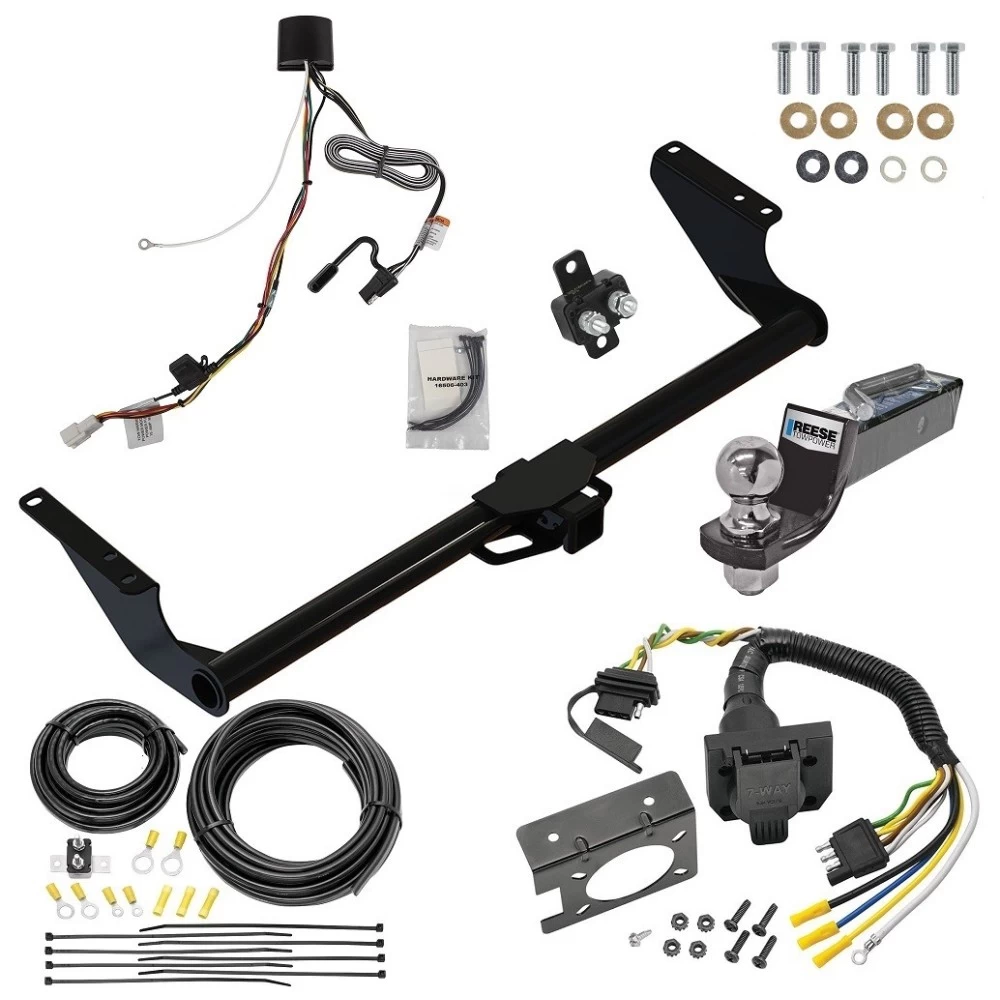 Trailer Hitch Tow Package w/ 7-Way RV Wiring For 21-27 Toyota Sienna All Models w/ 2" Drop Mount 2" Ball Class 3 2" Receiver Reese