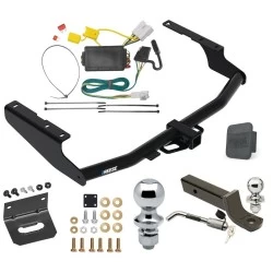 Ultimate Tow Package For 14-19 Toyota Highlander Trailer Hitch w/ Wiring 2" Drop Mount Dual 2" and 1-7/8" Ball Lock Bracket Cover 2" Receiver Reese