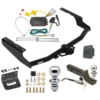 Ultimate Tow Package For 14-19 Toyota Highlander Except XSE Trailer Hitch w/ Wiring 2" Drop Mount Dual 2" and 1-7/8" Ball Lock Bracket Cover 2" Receiver Reese