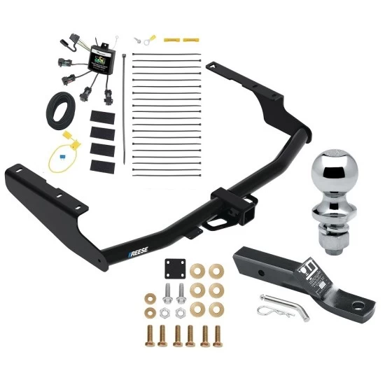 Reese Trailer Tow Hitch For 18-22 Lexus RX350L w/o Factory Tow PKG 2" Receiver w/ Zero Contact Wiring Harness Kit and 1-7/8" Ball