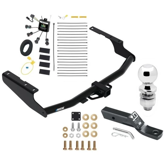Reese Trailer Tow Hitch For 18-22 Lexus RX350L w/o Factory Tow PKG 2" Receiver Complete Package w/ Zero Contact Wiring Harness Kit and 2" Ball