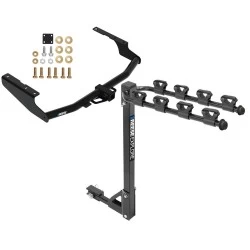 Reese Trailer Tow Hitch For 14-26 Toyota Highlander 18-22 Lexus RX350L Tilt Away Adult or Child Arms Fold Down 4 Bike Carrier
