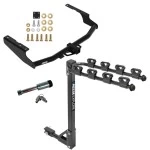 For 2018-2021 Lexus RX350L Trailer Hitch Tow PKG w/ 4 Bike Carrier Rack + Hitch Lock By Reese Towpower