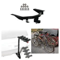 Trailer Hitch w/ 4 Bike Rack For 22-27 Acura MDX 23-27 Honda Pilot Approved for Recreational & Offroad Use Carrier for Adult Woman or Child Bicycles Foldable