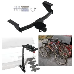 Trailer Hitch w/ 4 Bike Rack For 21-27 Ford Mustang Mach-E Approved for Recreational & Offroad Use Carrier for Adult Woman or Child Bicycles Foldable