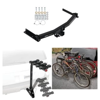 Trailer Hitch w/ 4 Bike Rack For 20-26 Cadillac XT6 Approved for Recreational & Offroad Use Carrier for Adult Woman or Child Bicycles Foldable