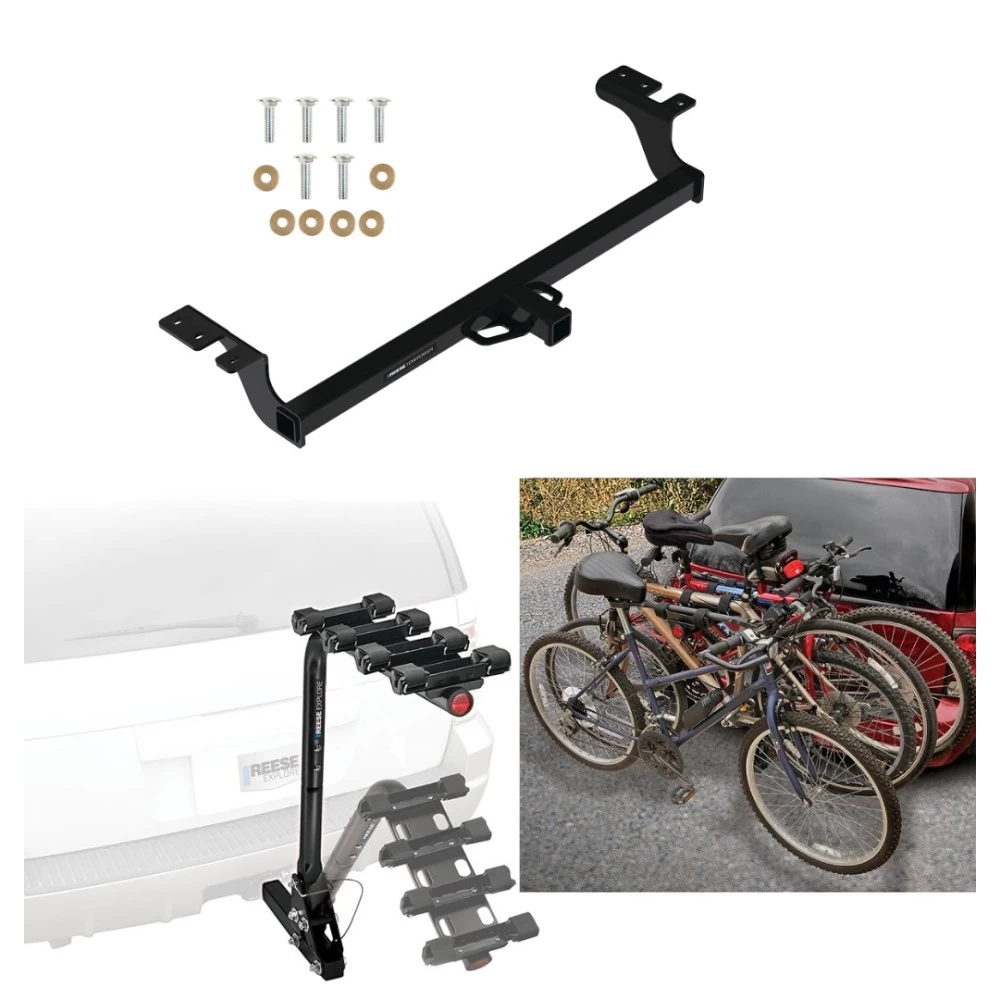 Trailer Hitch w/ 4 Bike Rack For 22-24 KIA Carnival Approved for Recreational & Offroad Use Carrier for Adult Woman or Child Bicycles Foldable Trailer Hitch w/ 4 Bike Rack For 22-24 KIA Carnival Approved for Recreational & Offroad Use Carrier for Adult Woman or Child Bicycles Foldable