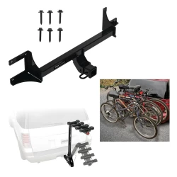 Trailer Hitch w/ 4 Bike Rack For 21-26 VW ID.4 22-26 Audi Q4 e-tron Approved for Recreational & Offroad Use Carrier for Adult Woman or Child Bicycles Foldable