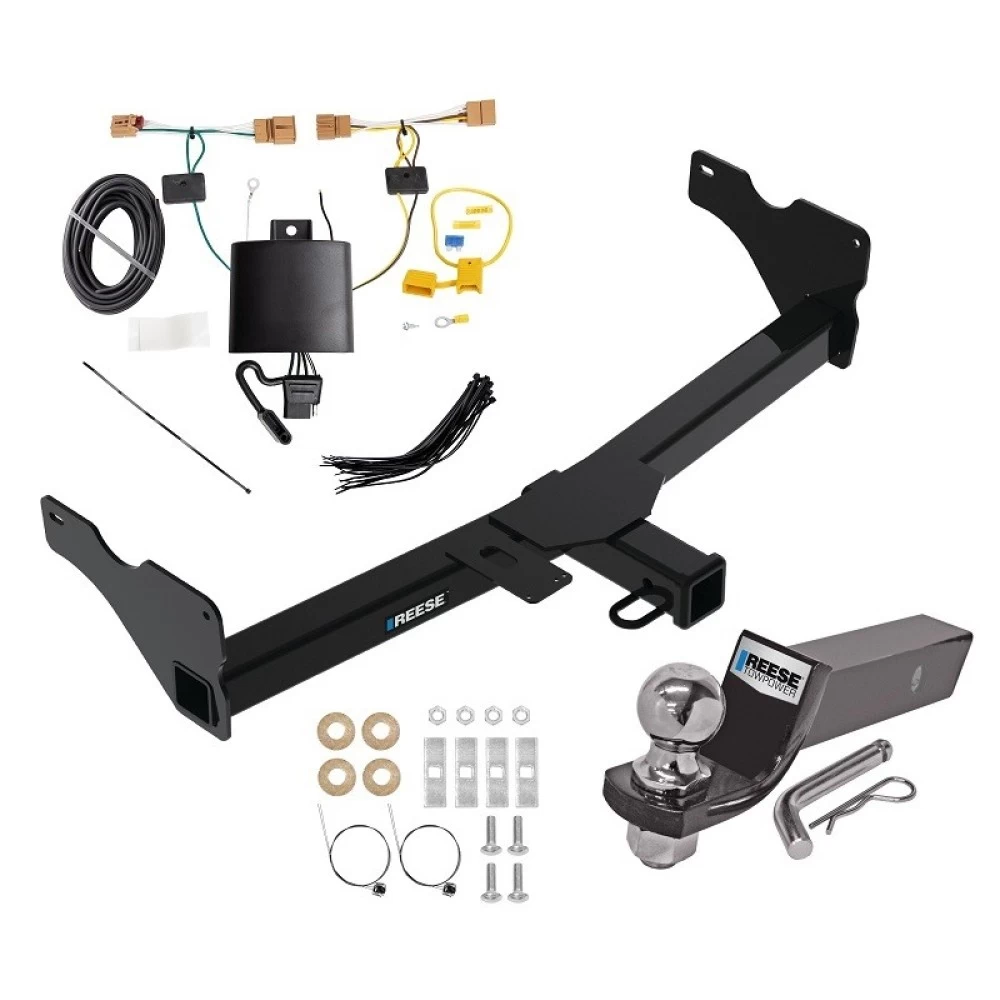 Custom Fit Trailer Hitch Wiring Harness (Plug & Play) 2" Drop Ball-Mount w/ Pin/Clip 2" Chrome Ball Installation Hardware Installation Instructions 84551 118811 21536 Reese Towpower Trailer Tow Hitch 18-23 Volkswagen Tiguan Complete Package Reese Trailer Tow Hitch For 18-23 Volkswagen Tiguan Complete Package w/ Wiring and 2" Ball