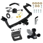 For 2022-2024 Hyundai Santa Cruz Trailer Hitch Tow PKG w/ 4-Flat Wiring Harness + Triple Ball Ball Mount 1-7/8" & 2" & 2-5/16" Trailer Balls + Pin/Clip + Wiring Bracket By Reese Towpower