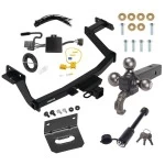 For 2022-2024 Hyundai Santa Cruz Trailer Hitch Tow PKG w/ 4-Flat Wiring + Triple Ball Tactical Ball Mount 1-7/8" & 2" & 2-5/16" Balls w/ Tow Hook + Tactical Dogbone Lock + Wiring Bracket By Reese Towpower