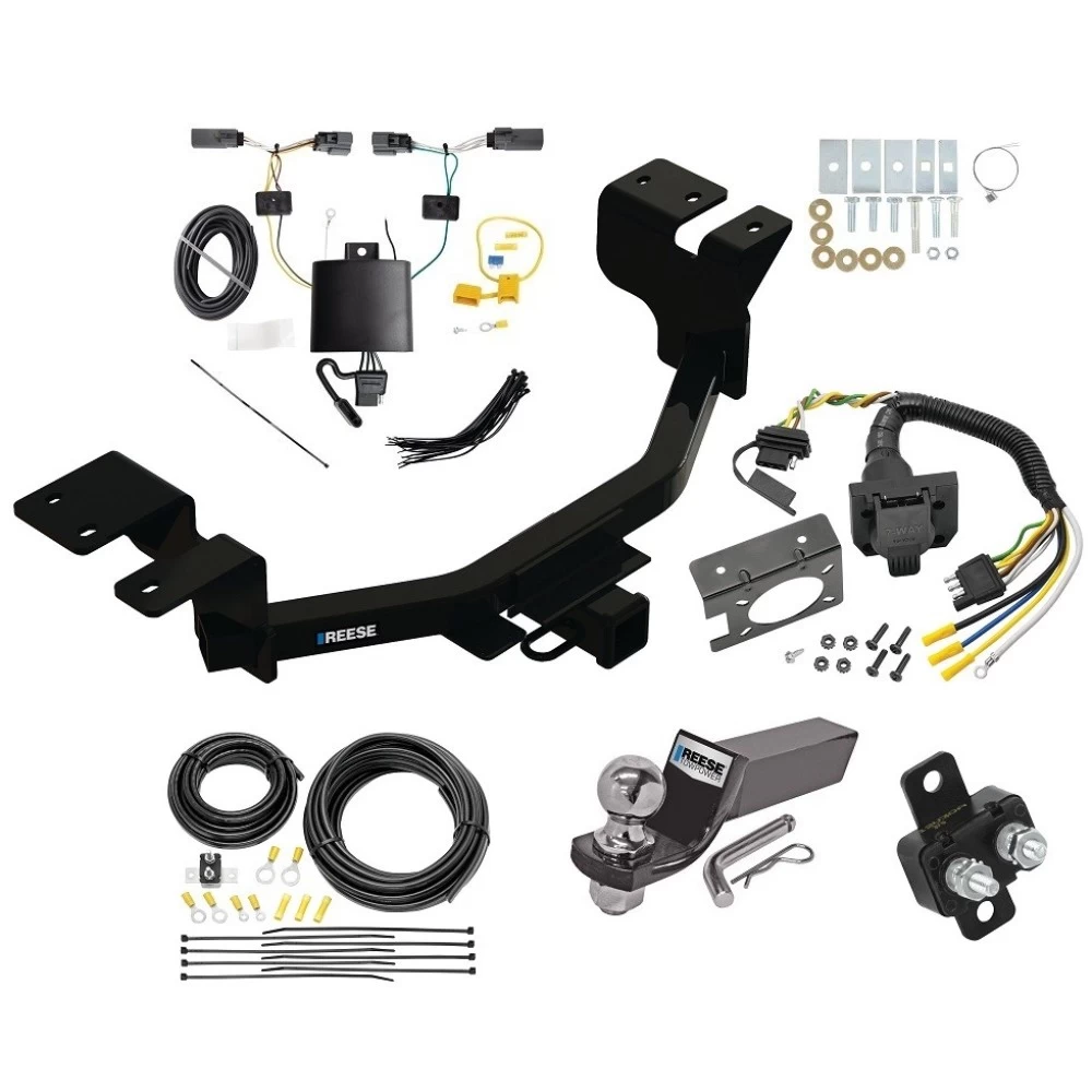 Reese Complete Trailer Hitch Tow Package w/ 7-Way For 22-23 Ford Maverick All Styles 2" Receiver RV Wiring 2" Drop 2" Ball Class 3
