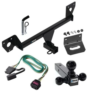 For 2020-2023 Buick Encore GX Trailer Hitch Tow PKG w/ 4-Flat Wiring Harness + Triple Ball Ball Mount 1-7/8" & 2" & 2-5/16" Trailer Balls + Pin/Clip + Wiring Bracket (For Essence w/Active Towplug Models) By Reese Towpower