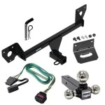 For 2021-2023 Chevrolet Trailblazer Trailer Hitch Tow PKG w/ 4-Flat Wiring Harness + Triple Ball Ball Mount 1-7/8" & 2" & 2-5/16" Trailer Balls + Pin/Clip + Wiring Bracket (For w/Active Towplug Models) By Reese Towpower