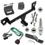 For 2021-2023 Chevrolet Trailblazer Trailer Hitch Tow PKG w/ 4-Flat Wiring + Ball Mount w/ 2" Drop + Interchangeable Ball 1-7/8" & 2" & 2-5/16" + Wiring Bracket + Dual Hitch & Coupler Locks + Hitch Cover (For w/Active Towpl