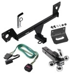 For 2020-2023 Buick Encore GX Trailer Hitch Tow PKG w/ 4-Flat Wiring Harness + Triple Ball Ball Mount 1-7/8" & 2" & 2-5/16" Trailer Balls w/ Tow Hook + Pin/Clip + Wiring Bracket (For Essence w/Active Towplug Models) By Reese Towpowe
